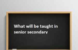 What will be taught in senior secondary What will be taught in senior secondary